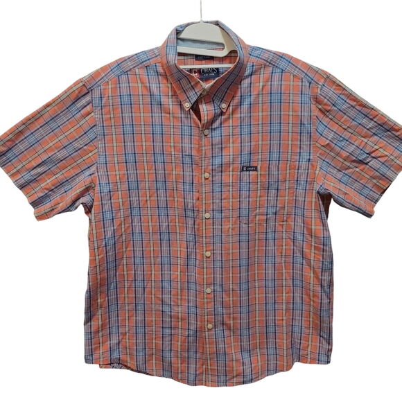 Chaps Mens Button Up Shirt Multi-Color Size XL Cotton Blend Easy Care Collar - Picture 1 of 12